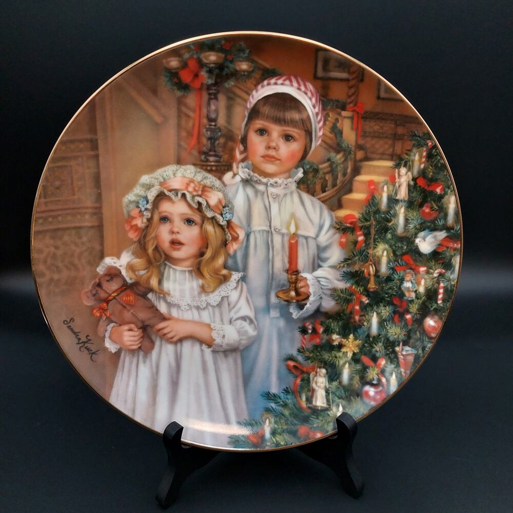 1985 Reco Sandra Kuck Christmas Magic Plate Childhood Almanac Dec #4686HC